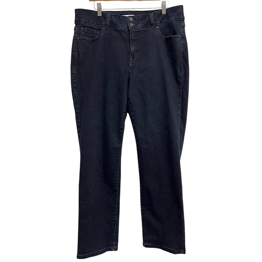 Lane Bryant Straight‎ Jeans Women 18 Blue Flex Magic Tighter Tummy High Waisted